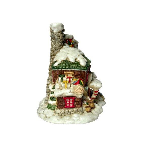 Vintage Christmas Village House Candy Cane Lane Cottage Snowy Holiday Decoration - Picture 5 of 8